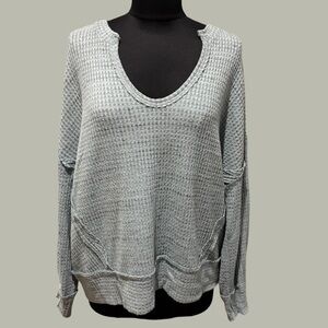 FP Movement by Free People green waffle knit long sleeve top size S